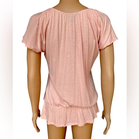 Express Pink Flutter Sleeve Women's Peasant Top Size S - Picture 3 of 5